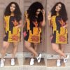 Brown and Orange Print African Shirts