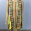 Yellow Vintage Printing Sleeveless Split Skater Dress
